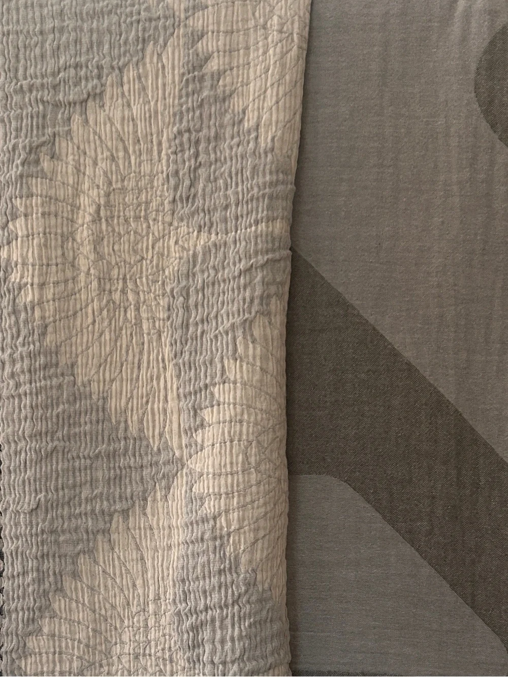 Modern Woven Throw Wedding Silver Gray + White Feathered Flock Jacquard Cotton